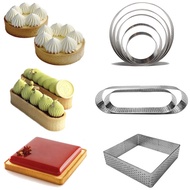 Round Square Oval Fruit Tart Ring Punching Tart Ring 304 Stainless Steel Tart Ring Mousse Cake Mold 