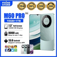 8000mAh Big Battery 5G Phone 16GB RAM 1TB ROM Android 13 7.3 Inch Dual SIM HP Handphone Ready Stock 