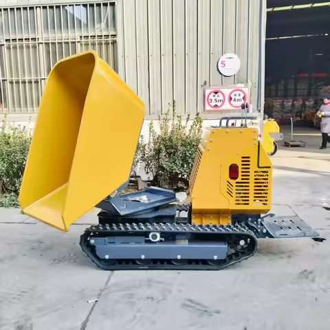 Mini Dump 1200kg Crawler Dumper Manual Tracked Dumper Small Dumper Agricultural Self Loading Hydraul
