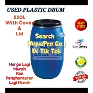 <Limited Stock>220L Secondhand Barrel With Clamp / Secondhand Tong Drum Biru Dengan Clips Besi
