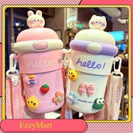 Cute Character Children's Glass Drinking Bottle Tumbler Vacuum Flask Nice 500ml BPA FREE EZZY