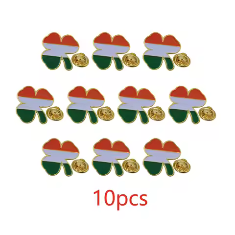 5/10/50/100 Pcs Ireland Irish shamrock Lapel pins Bulk-St. Patrick's Day Three Leaf Clover Perfect G