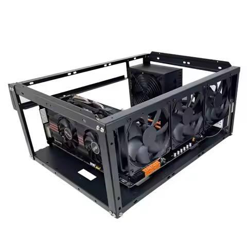 E03 Stackable DIY Open Chassis X79 X99 Dual EATX Motherboard Compact ATX Mid-Tower Case Computer Cas