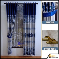 Gorden Pintu Dan Jendela Kamar Mewah Bahan Blackout Import Motif Bunga Tulip Model Smokering