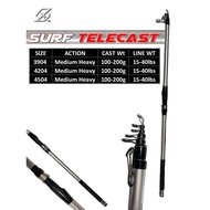 Joran Surf Pasiran Terbaik Harga Hemat Axz Telecast 390 420 450 Action Kaku Warna Silver