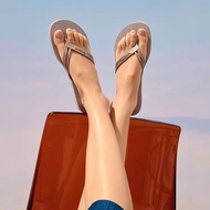 Havaianas Havaianas Havaianas Imported Brazilian Fashion Metallic Knob Hollow Flip-Flops Pure Natura