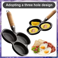 3 Hole Cast Iron Omelet Pan Non-Stick Breakfast Egg Pan Breakfast Grill Cooking Pot Egg Frying Pan P
