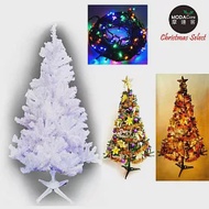 【摩達客】台灣製4呎/4尺(120cm)豪華版夢幻白色聖誕樹 (+飾品組+LED100燈一串)(可選色)四彩光飾品紫金系