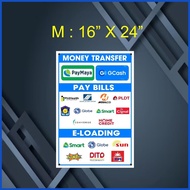 ♻ ✷ → PAYBILLS, PAYMAYA, GCASH, E-LOADING TARPAULIN SIGNAGE