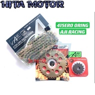 ORIGINAL KRISS K110 415 AJI ORING REAR  SPROCKET SETS ORING AJI GOLD CHAIN HARDEN STEEL