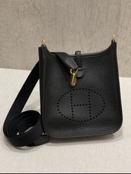 Hermes Mini Evelyne 黑色金釦B刻