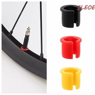 CLEOES 4pcs Bike Schrader Valve Rim Plug, Plastic Wheel Rim Bicycle Valve Hole Adapter, Practical Mini Lightweight Inner Tube Adapter Rubber Plug Folding Bicycle