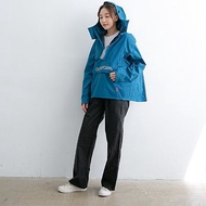 揹客 Packerism 套式背包款衝鋒雨衣搭配尼龍黑雨褲-日本藍