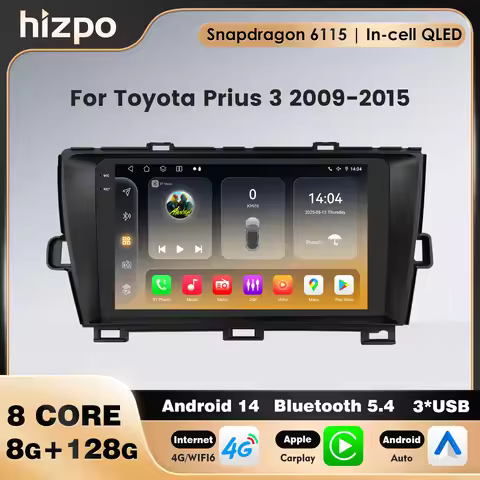 Android 14 Snapdragon Stereo Car Radio For Toyota Prius 3 2009-2015(Only for left driving) Carplay A