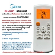 compatible Sharp / Midea / Samsung Air conditioner Replacement Remote Control RG57B / RG57A