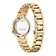 CITIZEN ECO-DRIVE GREEN DIAL GOLD STAINLESS STEEL STRAP WOMEN WATCH EM1113-82Y