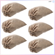 Potato Drawstring Storage Burlap Bags for Vegetables Hessian Cloth 6 Pcs  junshaoyipin