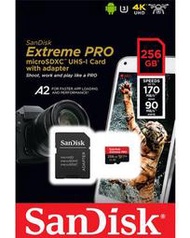 SanDisk 256GB 256G Extreme Pro micro SDXC SD 170MBs A2 記憶卡