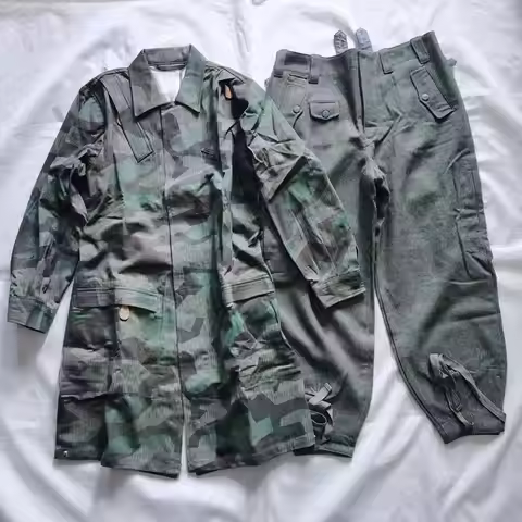 WW2 WWII GERMAN ELITE PARATROOPER FALLSCHIRMJAEGER SPLINTER CAMO SMOCK AND M38 WOOL TROUSERS MILITAR