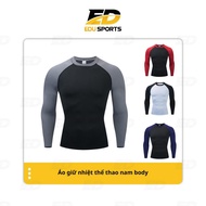 Men's Long-Sleeved Thermal Shirt with 4-Way Stretch Body, Gym, Soccer, Running AMDT04