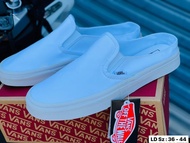 Van Classic Slip On Mule Checkerboard รองเท้าผ้าใบ (36-44EU) แบบสวมเปิดส้น มี 2 สี พร้อมส่ง G25A031