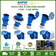 Plug, Single Phase Industrial Socket IP44, IP67 MPE 220-240V-2P+E Series MPN2