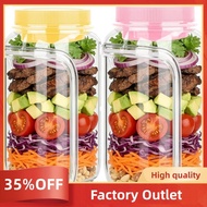 Salad Jar with Side Opening,   Jar - with Dressing Compartment, Dishwasher Safe Leak-Proof,Salad Con