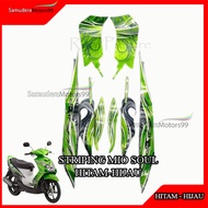 HIJAU HITAM Striping Sticker MIO SOUL YAMAHA MIO SOUL 2009-2010 Green Black