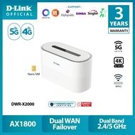 D-Link DWR-X2000 5G AX1800 Wi-Fi 6 Wireless Mobile Router | Dual-Band | Gigabit | Nano-SIM Slot Plug