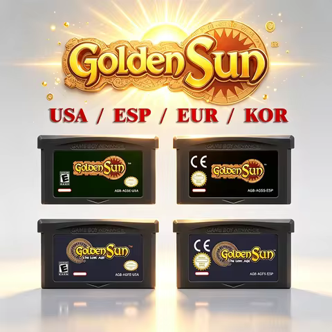 Golden Sun Series GBA Game Cartridge Golden Sun The Lost Age USA/ESP/EUR/KOR Version Español