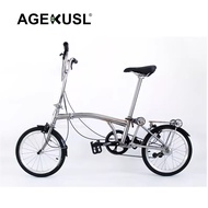 AGEKUSL Bike Frame Front Fork Rear Triangle Fork Use For 16 inch Brompton Folding Bicycle