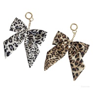 Crazy 2PCS Unique Leopard Print Bows Keychain Decorative  For Any Occasion Present