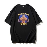 Japanese-Style Game Fortnite Fitness Gym Workout Sports Cat Trendy Brand Round-Neck Short-Sleeve Uni