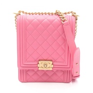 【二手】香奈兒 Boy Chanel Matelasse AS0130 粉紅羊皮單肩包 - 女士鏈條單肩包