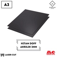 A3 3mm Matte Black Acrylic Laminate Sheet