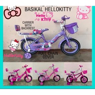 （90%SIAP PASANG）PRIMIUM HELLO KITTY Basikal Budak / 12" Inch Bicycle Kids Basikal 12 Inci Untuk Umur