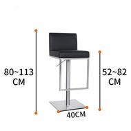 🚢Simple Stainless Steel Lifting Bar Stool Backrest Chair Light Luxury Home Bar Chair Swivel Chair Bar Chair High Stool