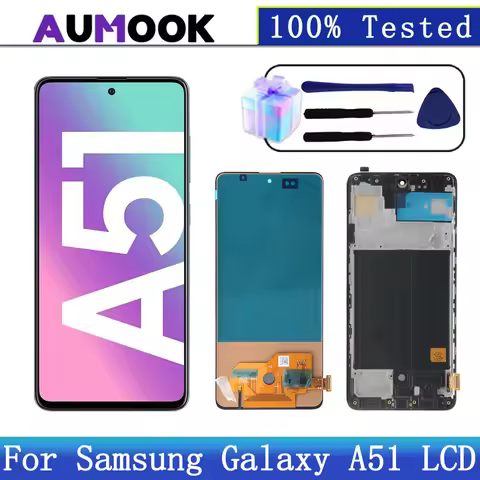 New Tested Display For Samsung A51 LCD Touch Screen A515F Digitizer Assembly AMOLED For Samsung A51 