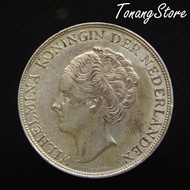 Uang Kuno Koin Perak Belanda 1 Gulden Wilhelmina 1943D (Denver) -219