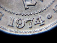 香港鎳幣-1974年英屬香港五毫鎳銅幣(英女皇伊莉莎伯二世戴冠像)