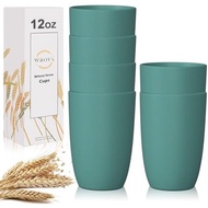 Wrova Wheat Straw Cups 6 PCS Good Alternative to Plastic Reusable Cups 12 oz Unbreakable Drinking Cu