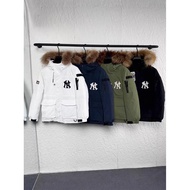 VER8 MLB Men Women Casual All-Match Hooded Winter Down Jacket Big Fur Collar Couple Style Mid-Length