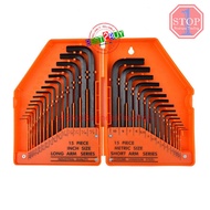 30Pcs Hex for Allen Key Wrench Set 0.028"- 3/8" Inch & 0.7mm-10mm Chromium-vanadium Steel Spanner Lo