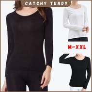 M-5XL Small Cutting Women Inner Long Sleeve Inner Baju Lengan Panjang Long Sleeve T Shirt Round V Ne