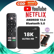 Smart Voice TV Box Android 13.0 latest unlocks full channels + movies WIFI 2.4/5G WIFI + Bluetooth 5