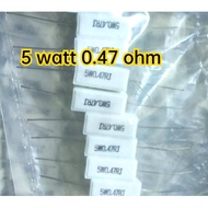 (10 PCS) 0.47 OHM 5 WATT R LIME 0.47OHM 5W RESISTOR 0.47 OHM 5 WATT