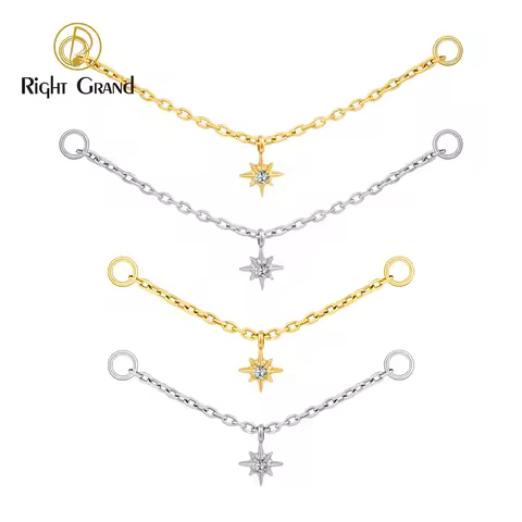 Right Grand ASTM F136 Titanium Dangle Star Chain Attachment Double Industrial Chain Connector Celest