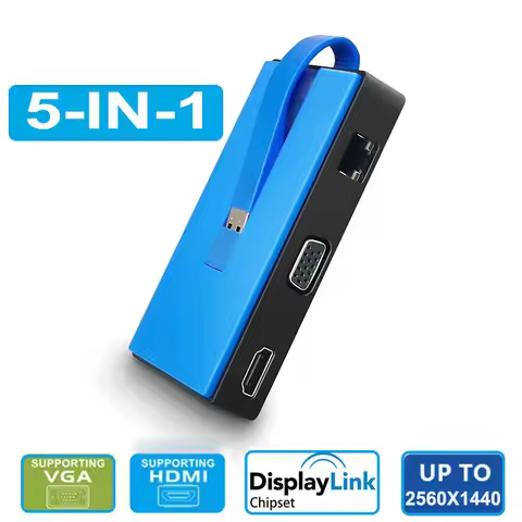 USB 3.0 to HDMI VGA Video Adapter-DisplayLink Chip-5-IN-1 USB 3.0 to HDMI VGA RJ45 USB Video convert