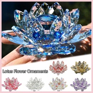 ORIENTLIIY Crystal Lotus Flower Figurine, Lotus Flower Decor Paperweight Table Ornaments Lotus Flowe
