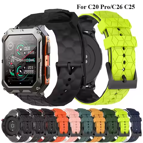 22mm Soft Silicone Band For C20 Pro Smartwatch Bracelet Correa Watchband For C25 C26 Strap Sport Wri